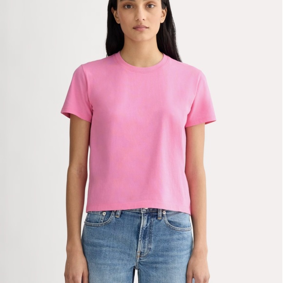 Everlane The Box-Cut Tee in Essential Cotton Deep Pink - Picture 1 of 9